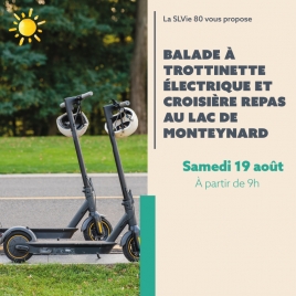 SLV80 - BALADE A TROTTINETTE ELECTRIQUE ET CROISIERE REPAS AU LAC DE MONTEYNARD